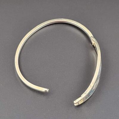 MEXICO â€œALPACA SILVERâ€ COLORFUL HINGED BANGLE BRACELET