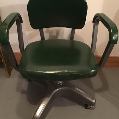 131 - Vintage Green Office Chair by Precision Metalworks