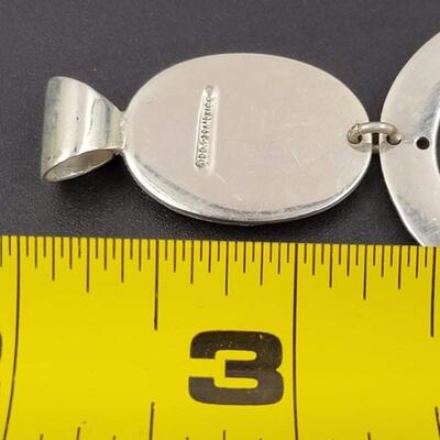 MEXICO 925 STERLING SILVER DOUBLE OVAL PENDANT