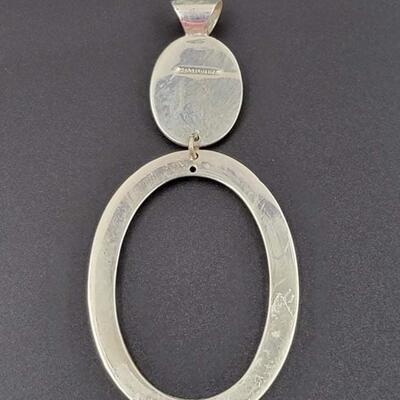 MEXICO 925 STERLING SILVER DOUBLE OVAL PENDANT