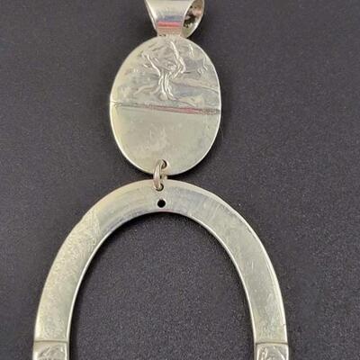 MEXICO 925 STERLING SILVER DOUBLE OVAL PENDANT