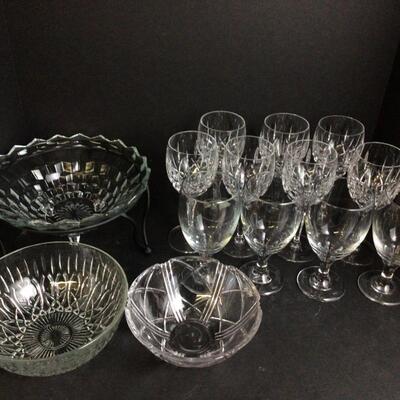 762 Glass Bowl, Icetea Glasses, Wine Glasses Lot