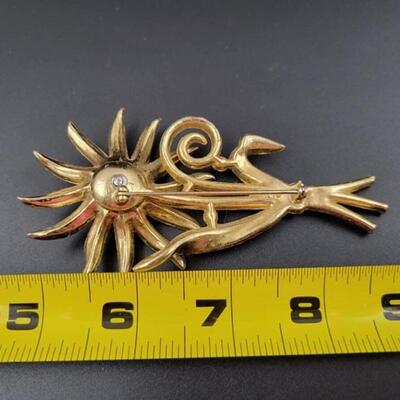 VINTAGE â€œCOROâ€ PINK ENAMEL FLOWER BROOCH