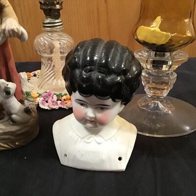150 - Figurines, Candles, â€œMarionâ€ Doll Head from Germany