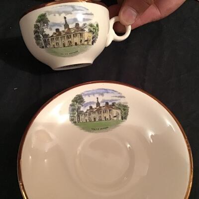 151 - 3 Teacups, one is Mt Vernon