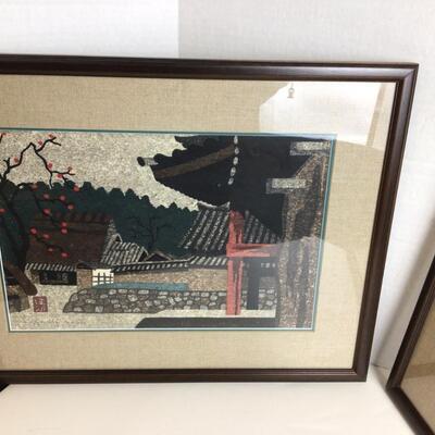 769 Pair of Kiyoshi Saito 1907-1992 Signed Woodblock Prints