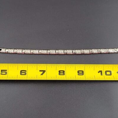 SILVER STAMPED PANEL BRACELET