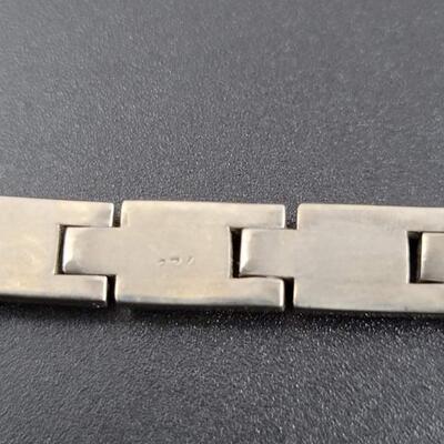 SILVER STAMPED PANEL BRACELET