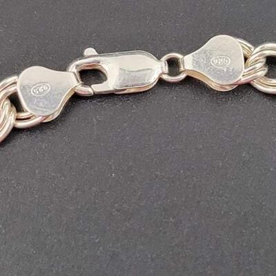 925 STERLING SILVER DOUBLE LINK CHAIN BRACELET