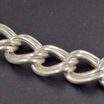 925 STERLING SILVER DOUBLE LINK CHAIN BRACELET