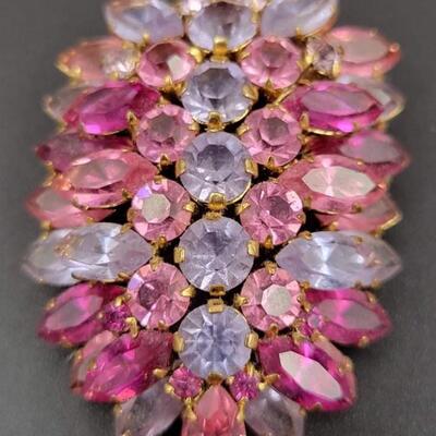 AUSTRIA PINK & PURPLE JEWELED BROOCH