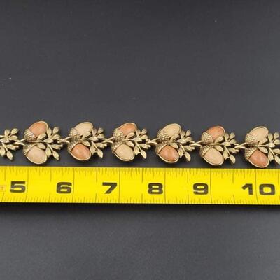 ORNATE GOLD TONED ACORN BRACELET - VINTAGE?