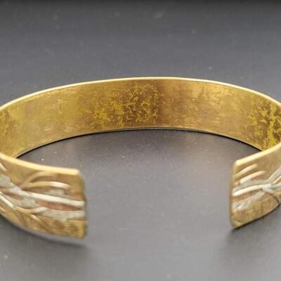 STAMPED METAL BRANCH CUFF BRACELET