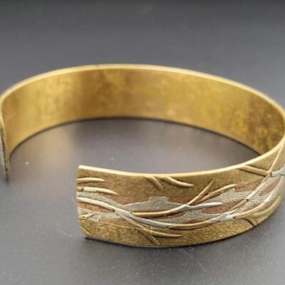 STAMPED METAL BRANCH CUFF BRACELET