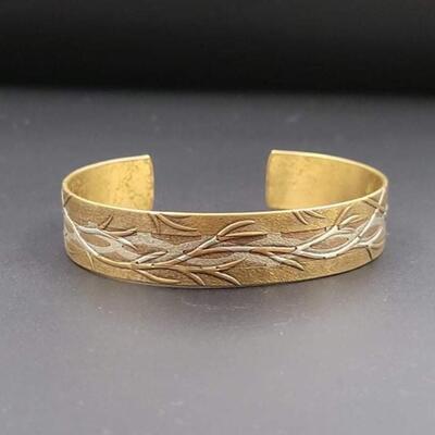 STAMPED METAL BRANCH CUFF BRACELET