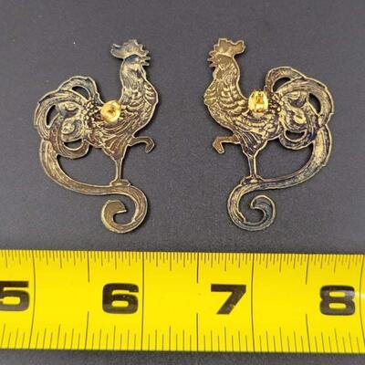 METAL CHICKEN/ROOSTER EARRINGS