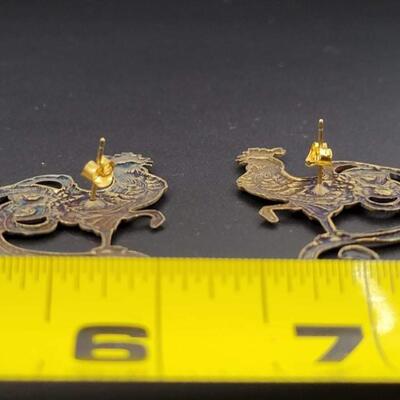 METAL CHICKEN/ROOSTER EARRINGS