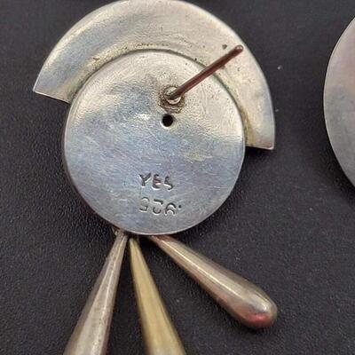 RETRO 925 STERLING SILVER DANGLE EARRINGS