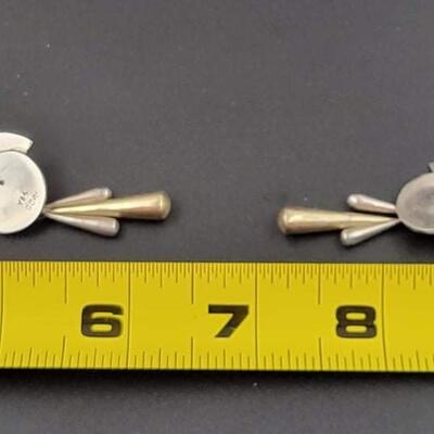 RETRO 925 STERLING SILVER DANGLE EARRINGS