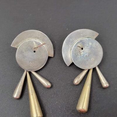 RETRO 925 STERLING SILVER DANGLE EARRINGS