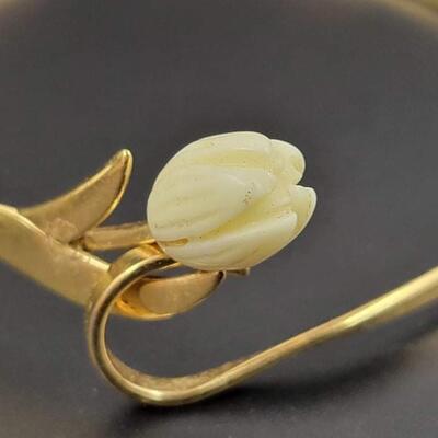 AVON TULIP GOLD TONED BANGLE BRACELET