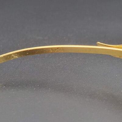 AVON TULIP GOLD TONED BANGLE BRACELET