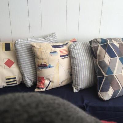 843 Lot of Blue Nautical Pillows