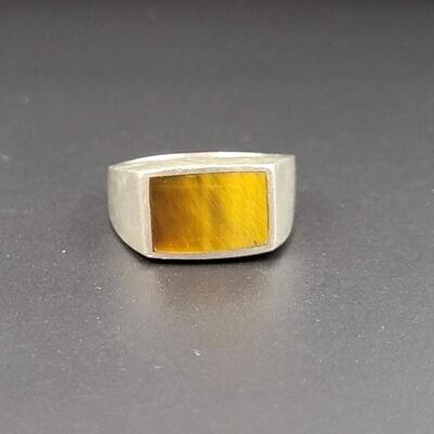 925 STERLING SILVER TIGER EYE RING