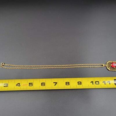 VINTAGE SARAH COVENTRY MAJORCA RED STONE NECKLACE W/ BOX