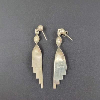 â€œMO-KAâ€ STERLING & TURQUOISE SOUTHWEST EARRINGS