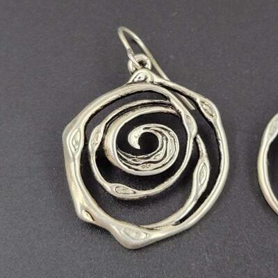 PREMIER DESIGNS SILVER TONED ROSE EARRINGS
