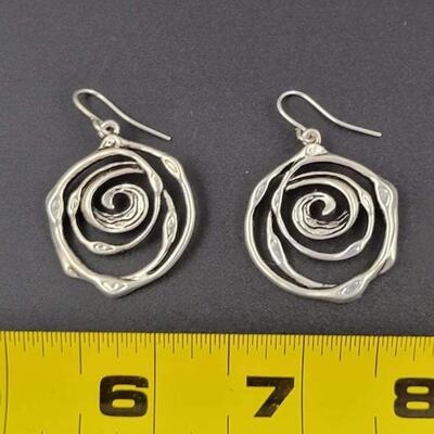 PREMIER DESIGNS SILVER TONED ROSE EARRINGS