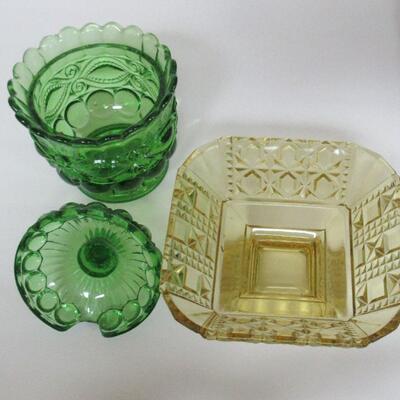 Colored Pressed Pattern Glass