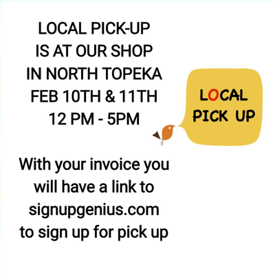 LOCAL PICK UP INFO HERE