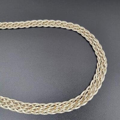 925 STERLING SILVER BRAIDED CHAIN NECKLACE