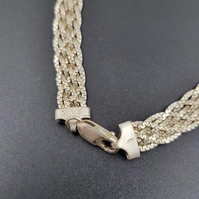 925 STERLING SILVER BRAIDED CHAIN NECKLACE