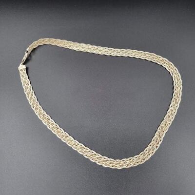 925 STERLING SILVER BRAIDED CHAIN NECKLACE