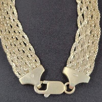 925 STERLING SILVER BRAIDED CHAIN BRACELET