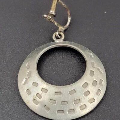 VINTAGE JORGAN JENSEN PEWTER CRESCENT EARRINGS - DENMARK