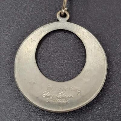 VINTAGE JORGAN JENSEN PEWTER CRESCENT EARRINGS - DENMARK