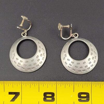 VINTAGE JORGAN JENSEN PEWTER CRESCENT EARRINGS - DENMARK