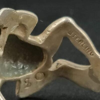 VINTAGE STERLING SILVER FROG RING - C. SIDNEY SMITH