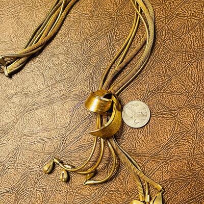 Lot 39 Vintage Goldtone Bolo Necklace Mesh & Rope Chains