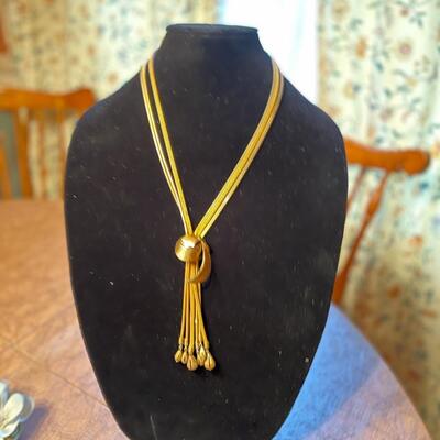 Lot 39 Vintage Goldtone Bolo Necklace Mesh & Rope Chains