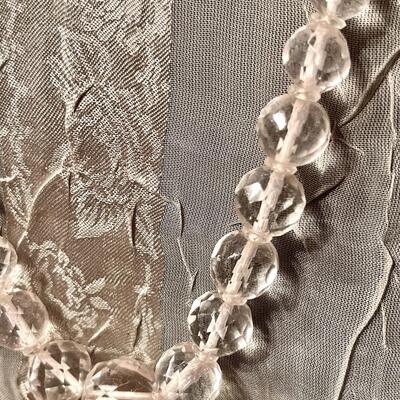 Lot 41 Lovely Vintage Single Strand Clear Crystal Graduated Beads 15" drop