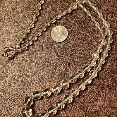 Lot 41 Lovely Vintage Single Strand Clear Crystal Graduated Beads 15" drop