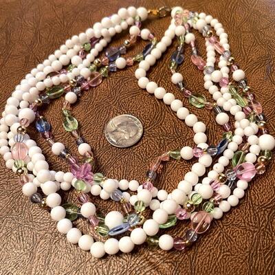 Lot 45 Vintage Costume Jewelry Multi-Strand Necklace