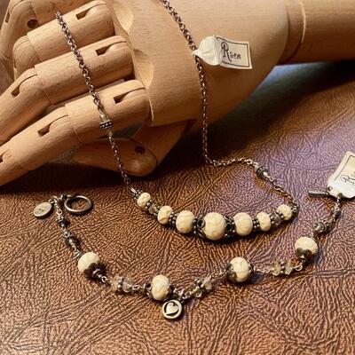 Lot 50 New With Tag Necklace & Bracelet Set by Raen, Both with Toggle Ivory Beads