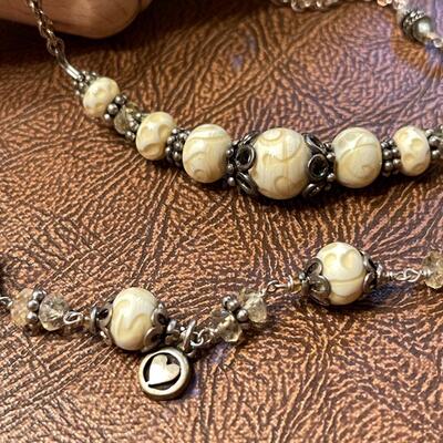 Lot 50 New With Tag Necklace & Bracelet Set by Raen, Both with Toggle Ivory Beads