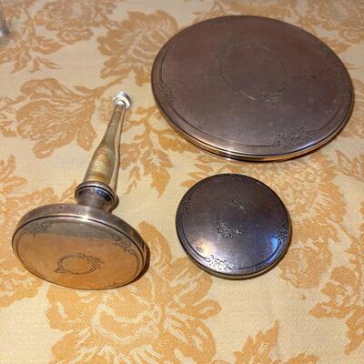 Lot 60  Antique Sterling Silver 3pc Vanity Set
